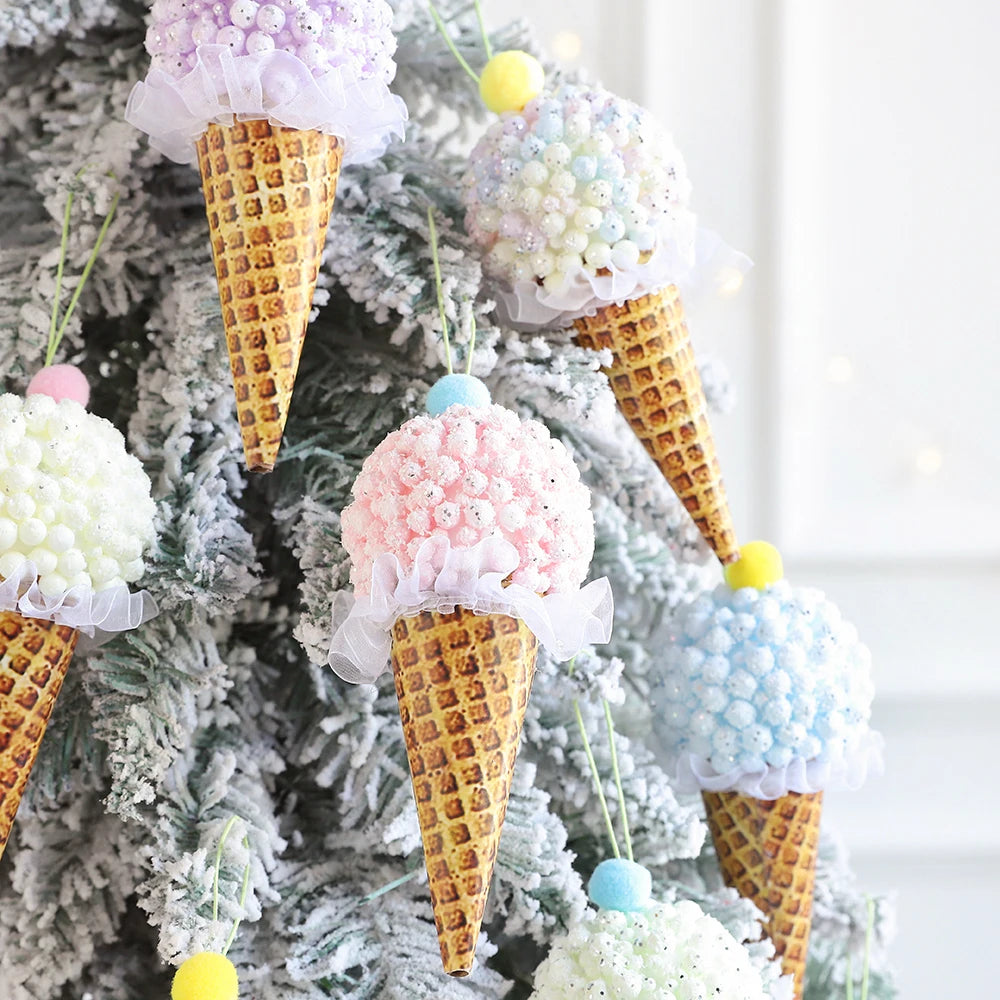 Colorful Ice Cream Macaron Christmas Ornaments - Image 9