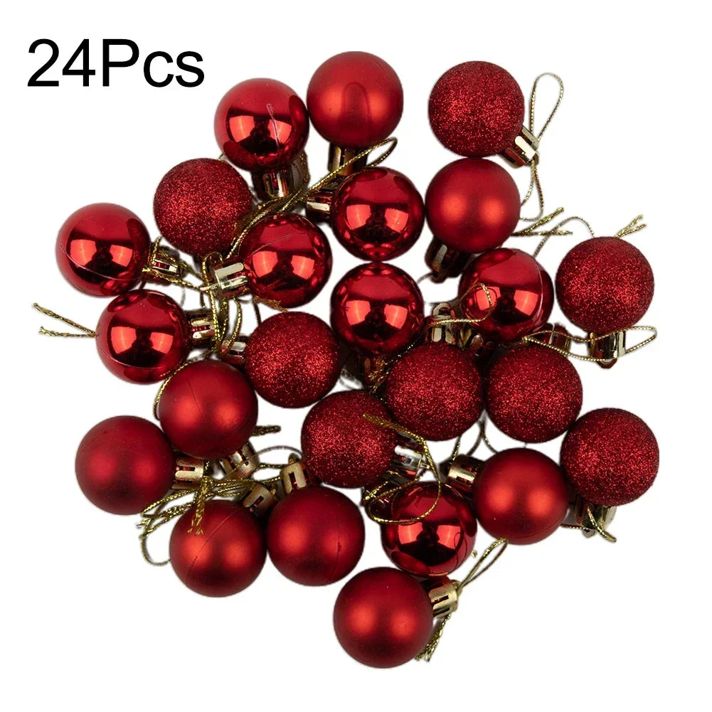 24pcs Glittering Christmas Ball Ornaments - Tree Decor - Image 7