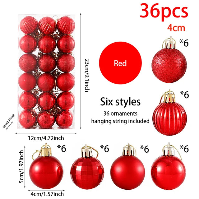 24/36pcs Festive Christmas Ball Ornaments Set - Image 29