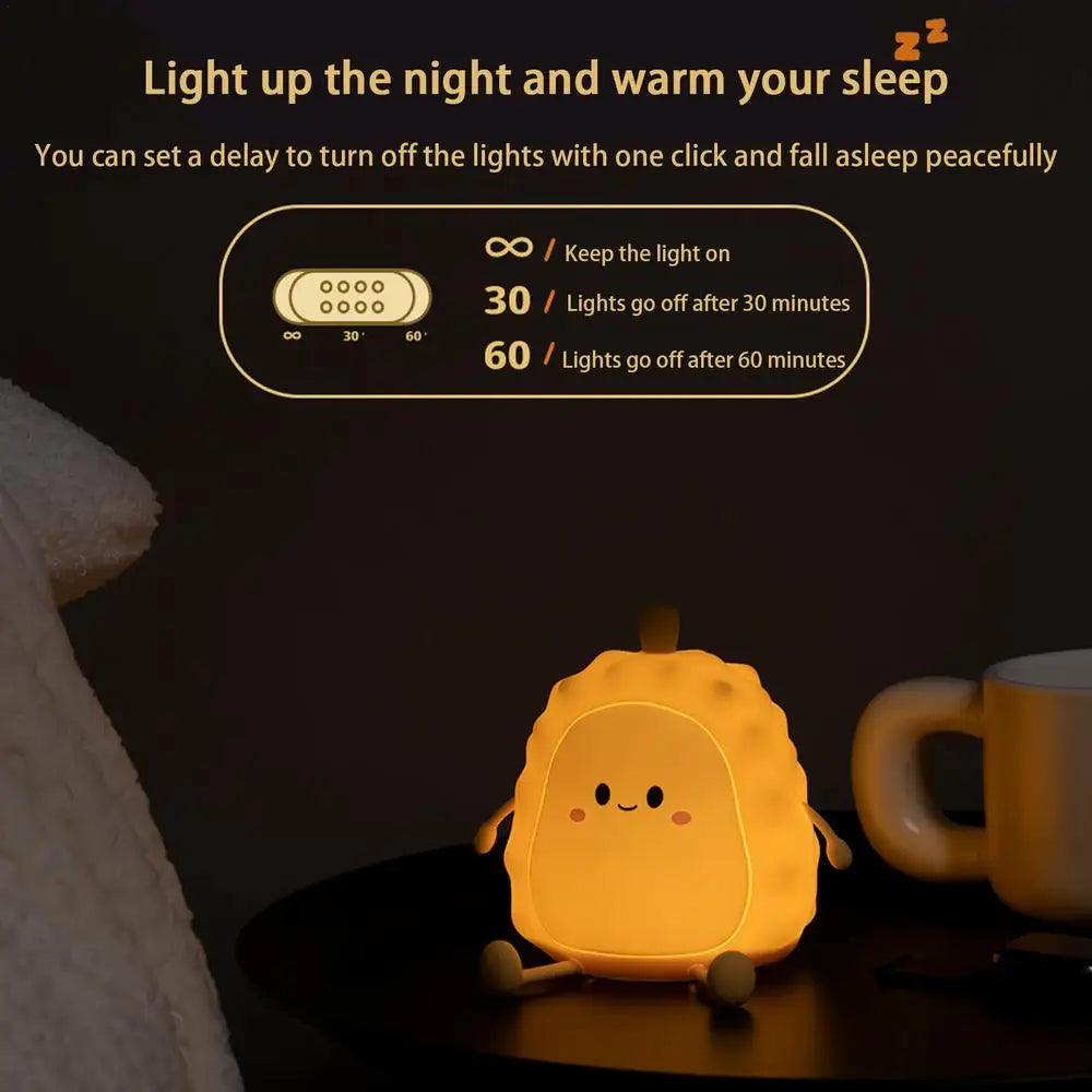 Adorable Touch Sensor Cartoon Durian LED Night Light - Image 10