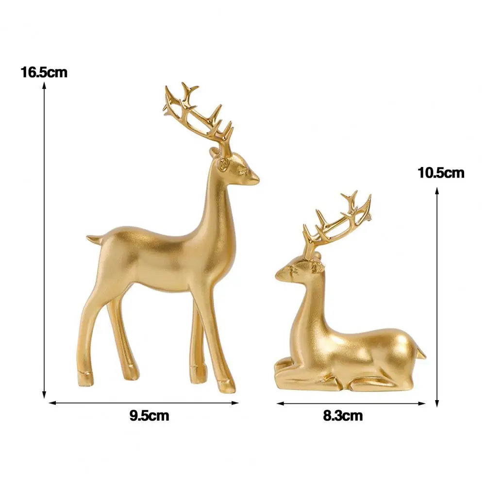 Charming Golden Deer Figurines for Christmas Décor - Image 7