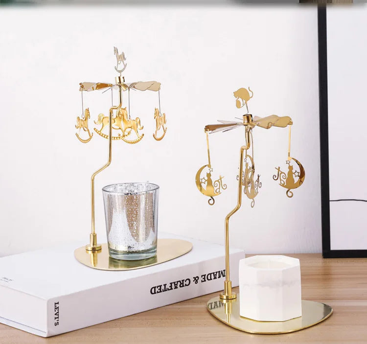 Elegant Rotating Triangle Tray Candle Holder for Christmas - Image 43