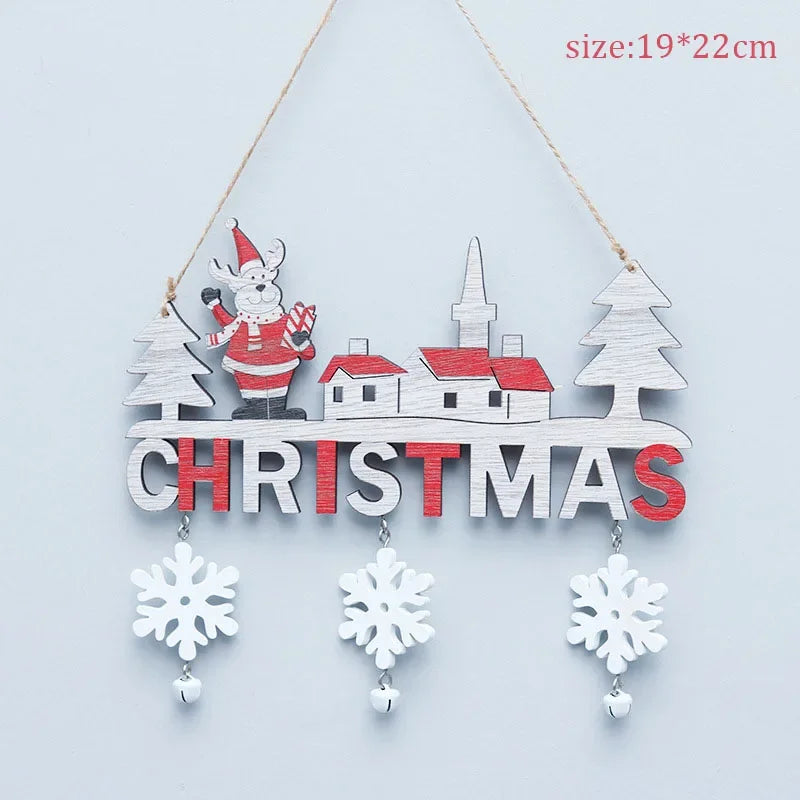 Festive Wooden Christmas Wall & Tree Ornaments - Image 5