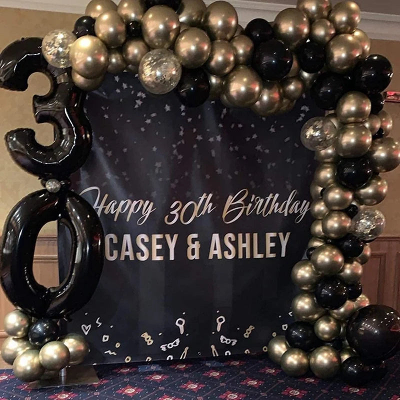 121 Pcs Gold & Black Balloon Garland Kit - Image 4