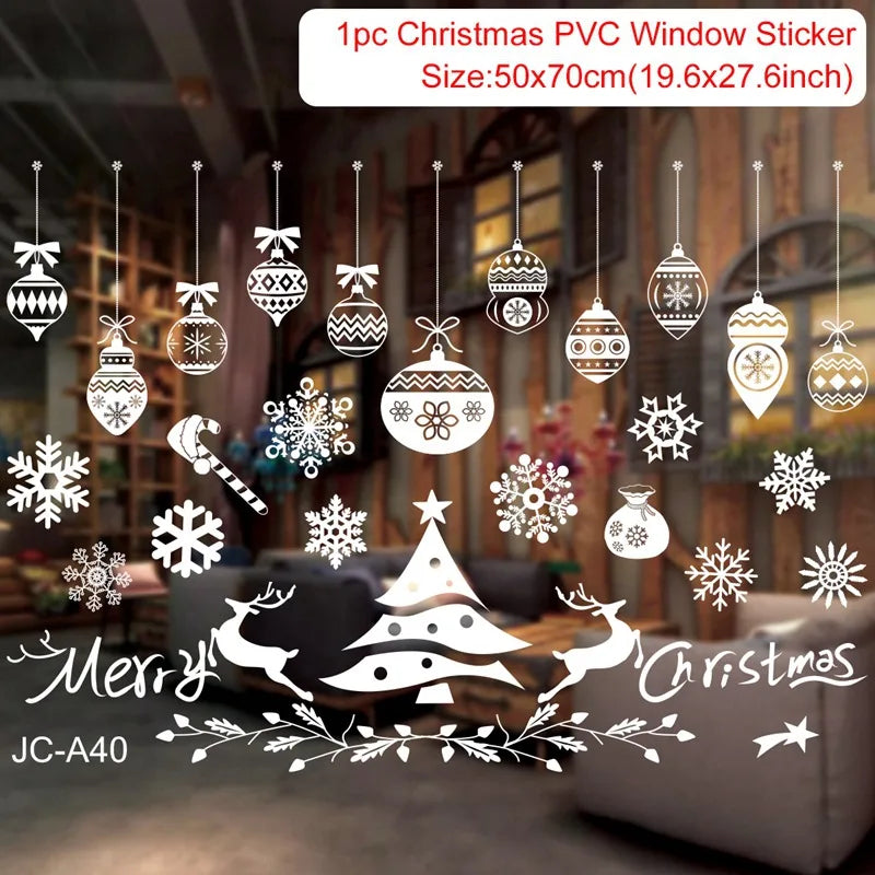 Festive Christmas Wall Window Stickers for Home - Image 18