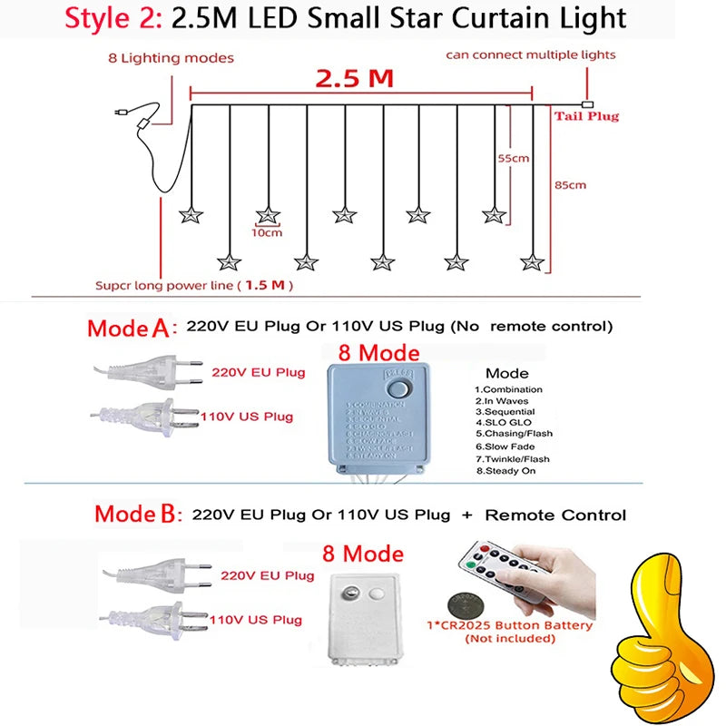 Magical LED Christmas Curtain String Lights - Image 37
