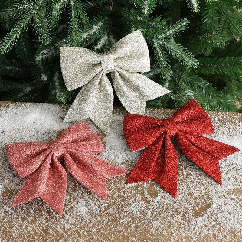 20cm Large Christmas Bowknot Ornaments for Festive Decor