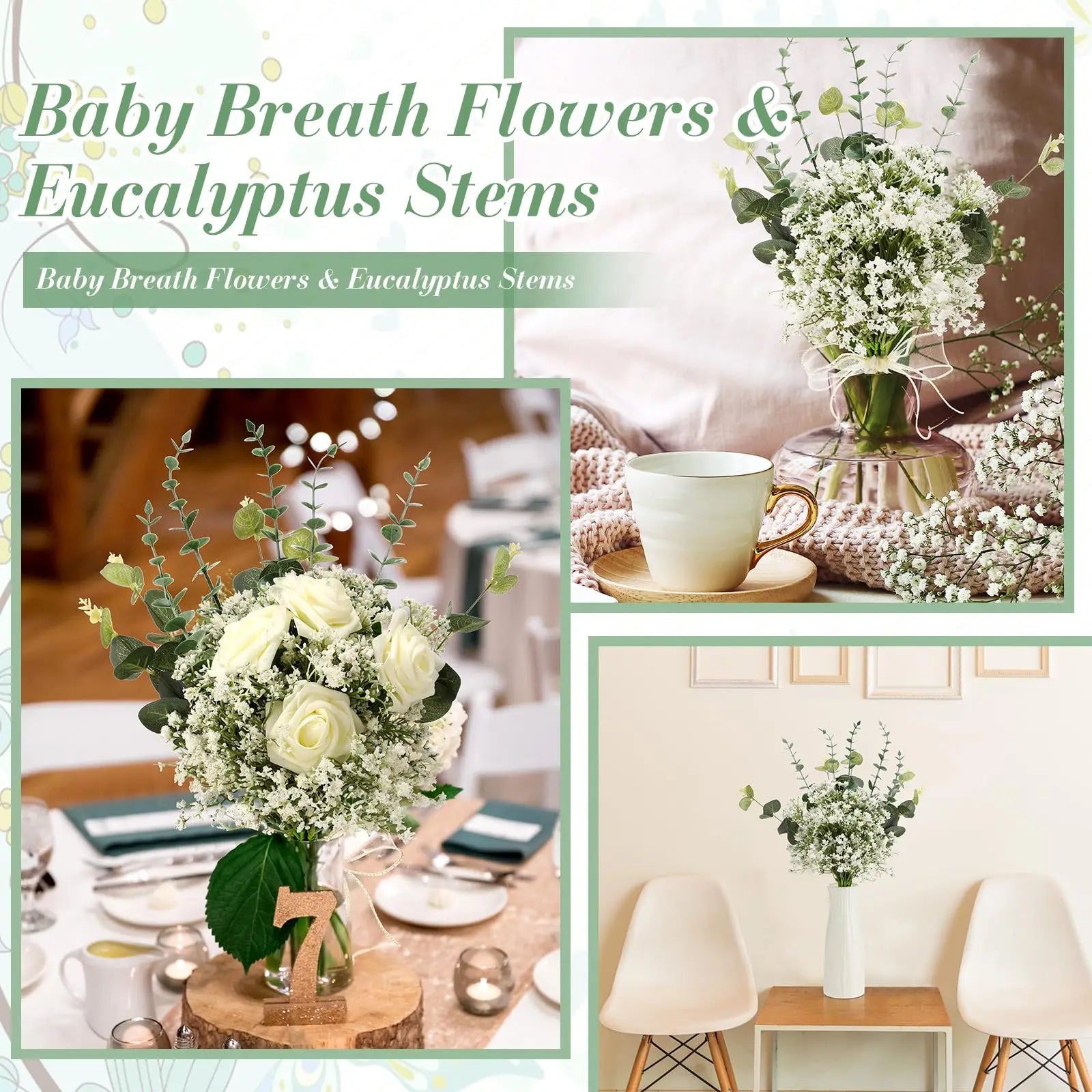 10/15PCS Artificial Baby's Breath for Festive Decor - Image 12