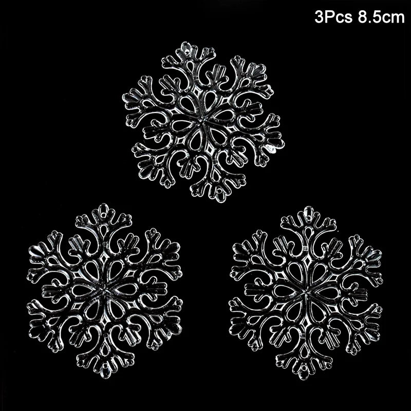 3-Piece Acrylic Snowflake Ornaments for Christmas - Image 8