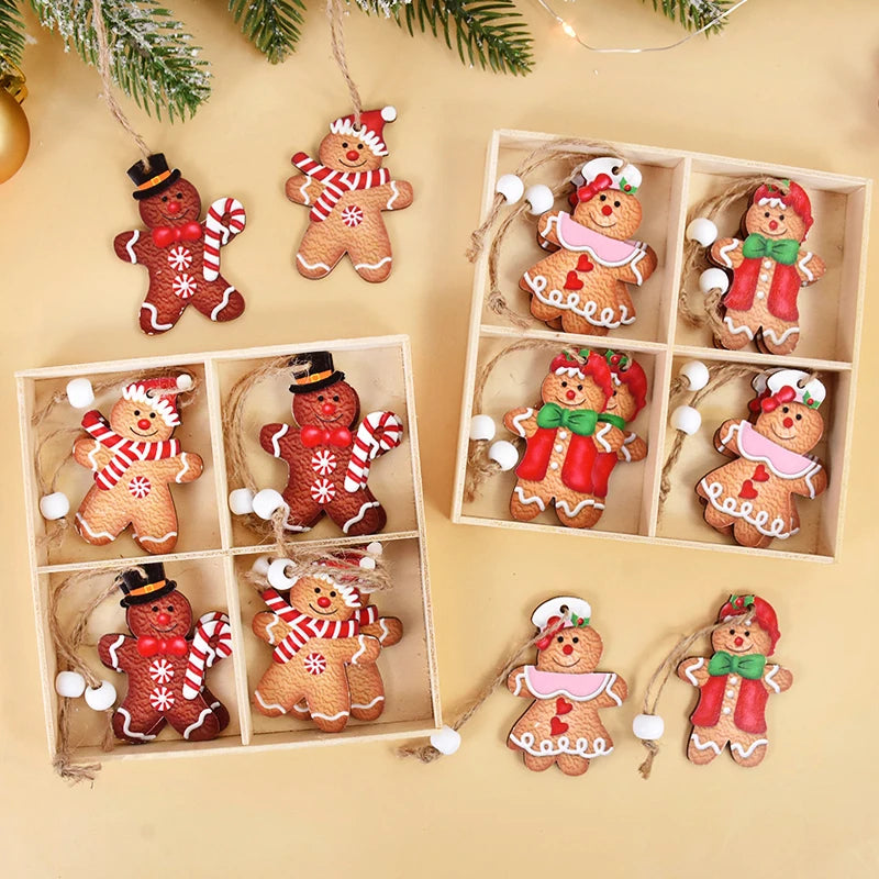 12 Wooden Gingerbread Man Ornaments for Christmas - Image 16