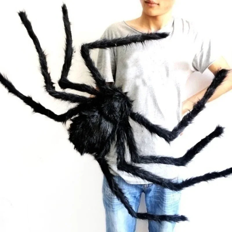 Giant Black Plush Spider - Perfect Halloween Decor! - Image 3