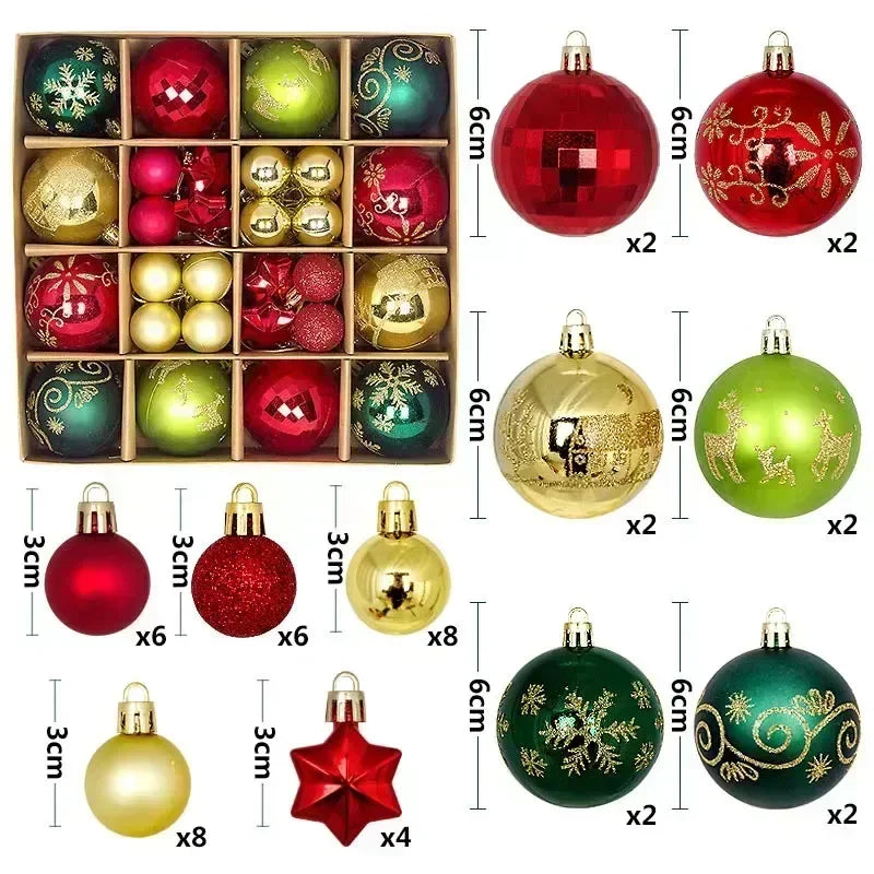 Vibrant 44pcs Multicolor Christmas Tree Ball Set - Image 16