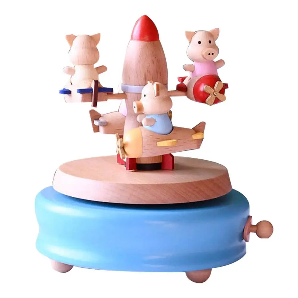 Enchanting Wooden Carousel Music Box for Christmas - Image 10