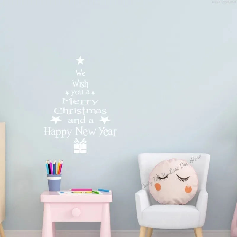 Festive Christmas Tree Window Clings Stickers - Image 8