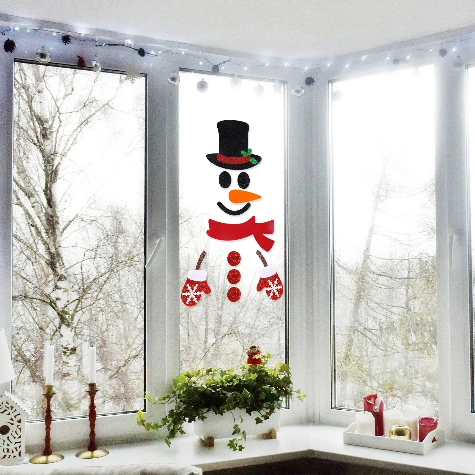 Festive Snowman & Santa Claus Window Stickers - Image 30
