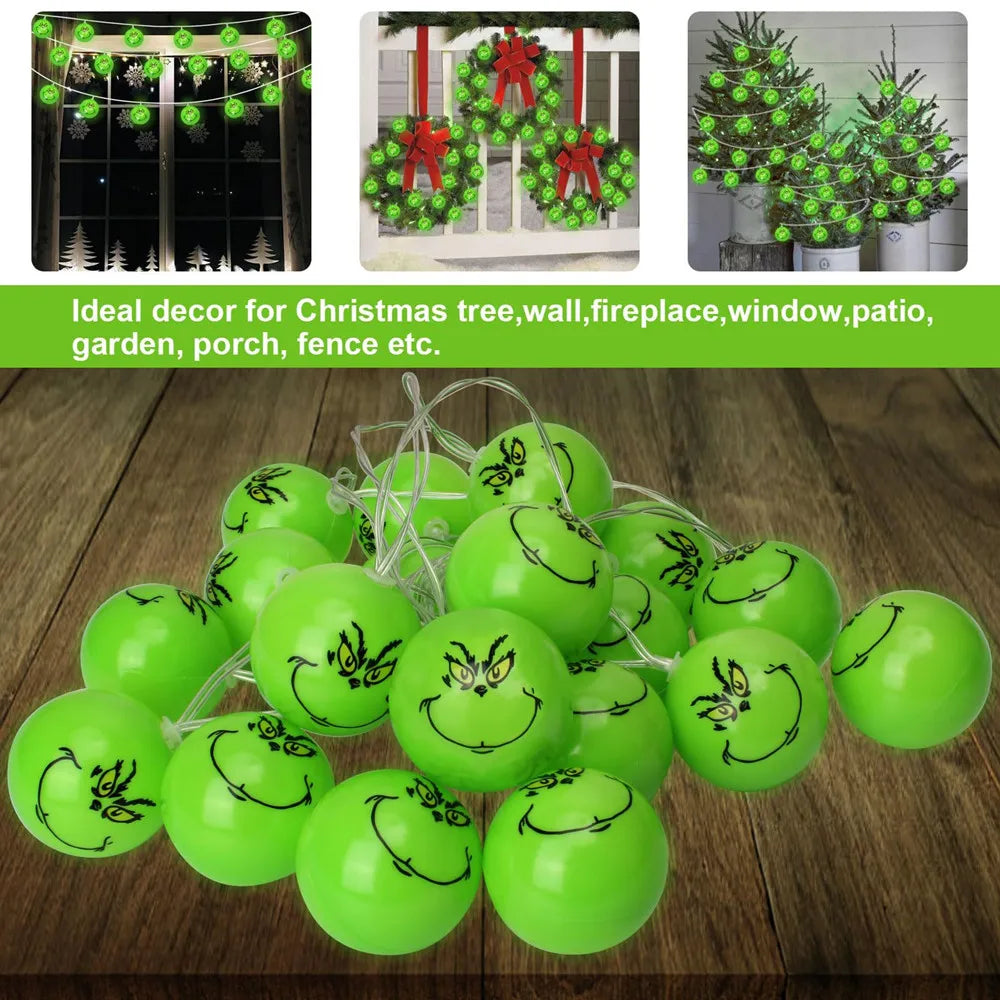Festive Green Ball String Lights for Holidays - Image 34