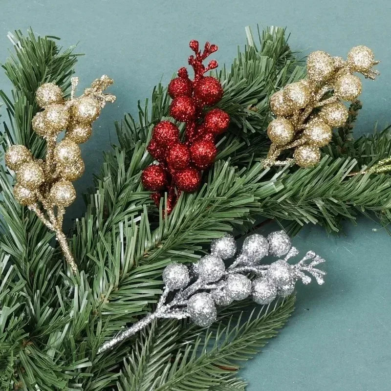 Glittering Red Berry Branches for Festive Decor - Image 5