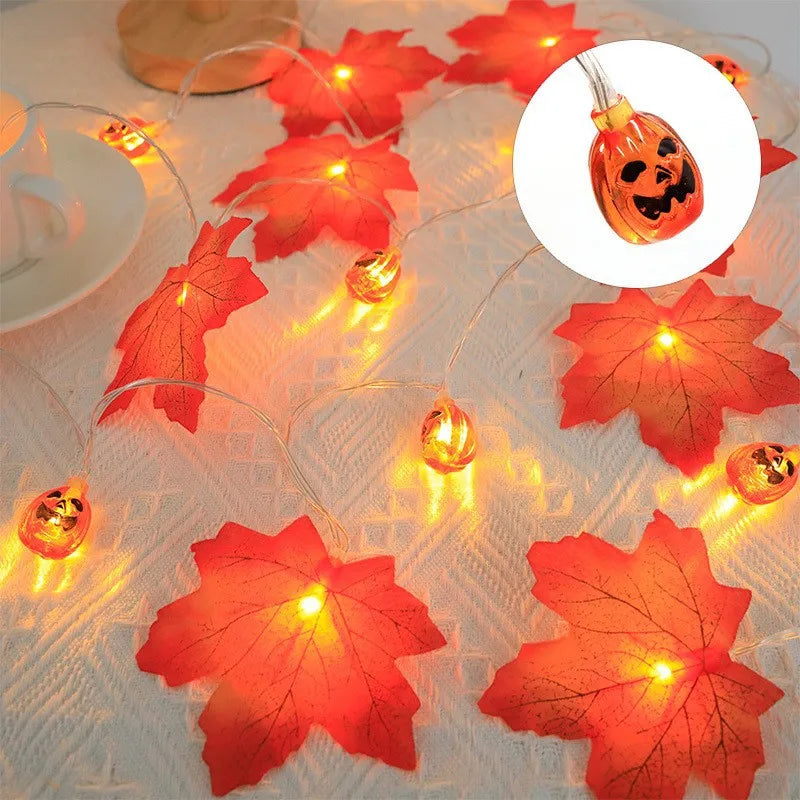 Festive Pumpkin & Maple Leaf String Lights - Image 20