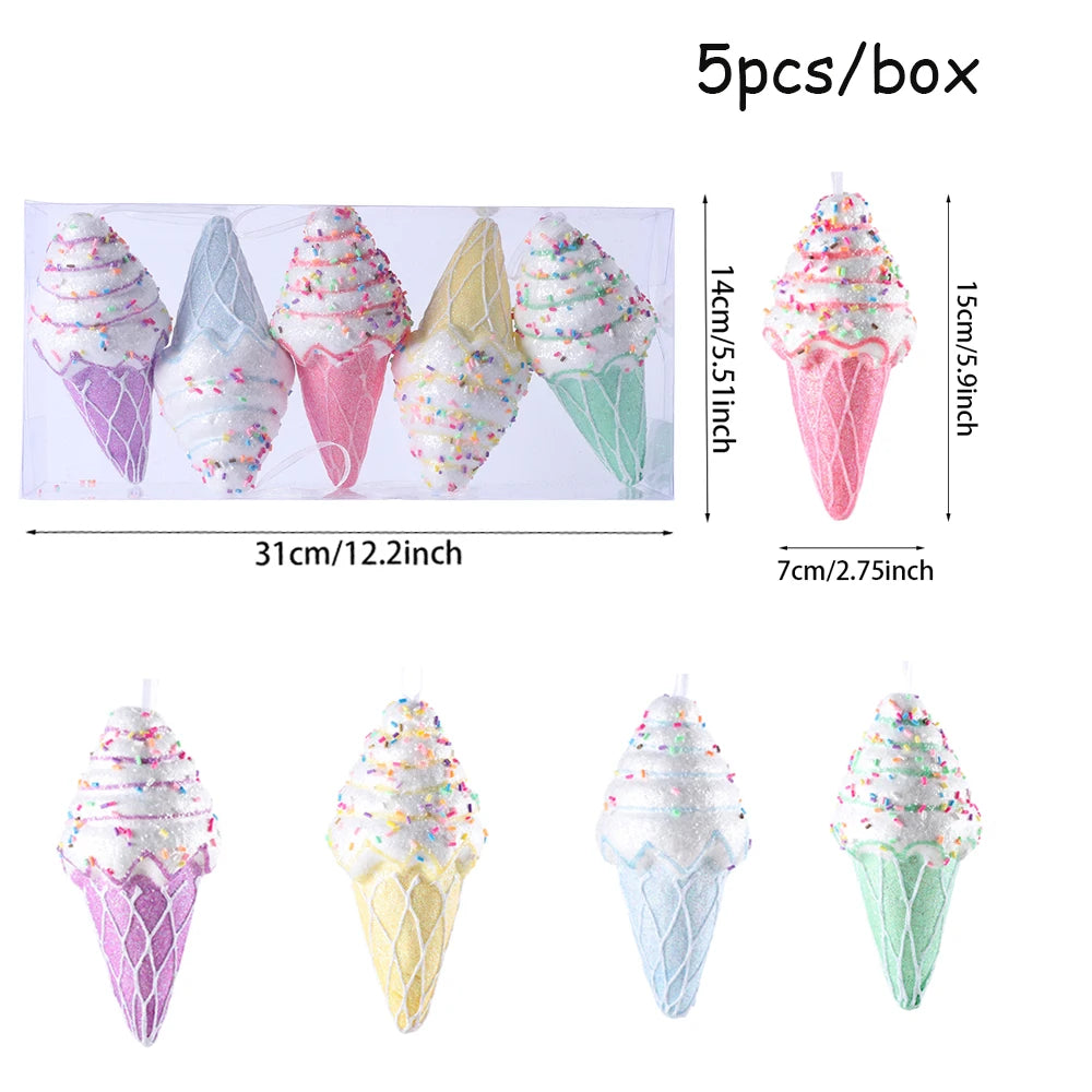 Colorful Ice Cream Macaron Christmas Ornaments - Image 4