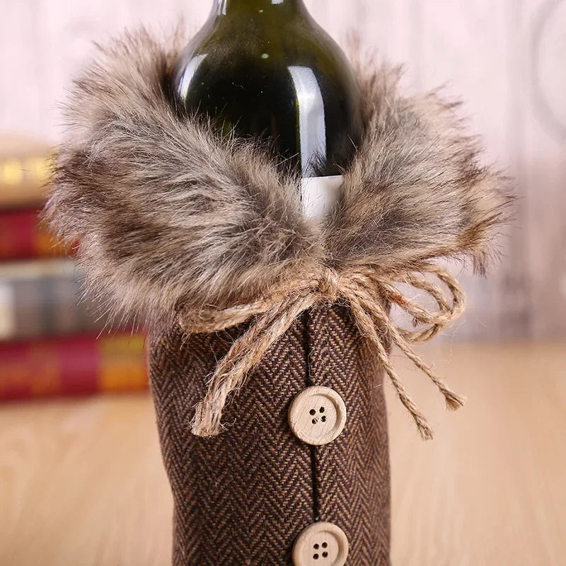Festive Christmas Wine Bottle Cover & Ornament - Image 3