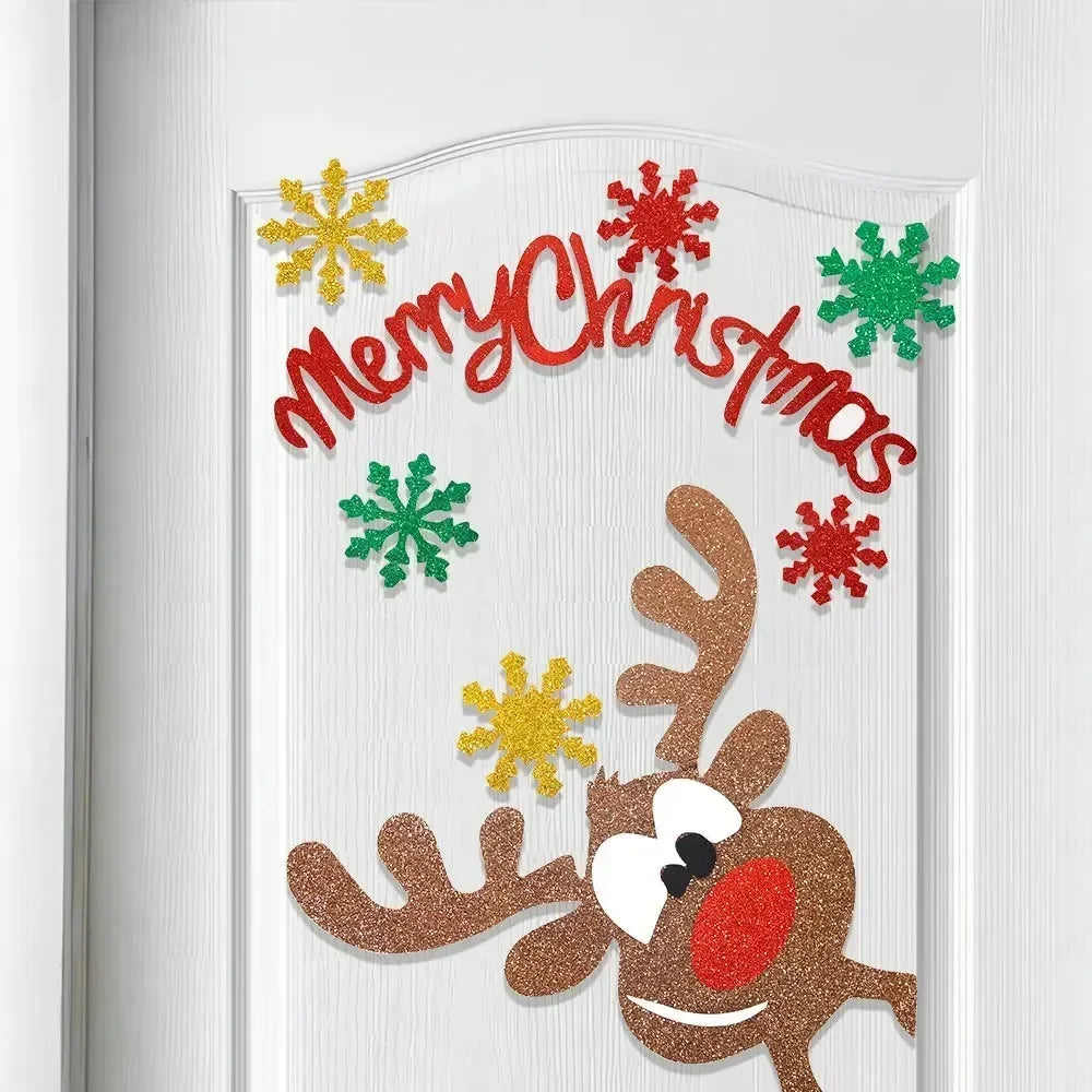 Festive Snowman & Santa Claus Window Stickers - Image 3