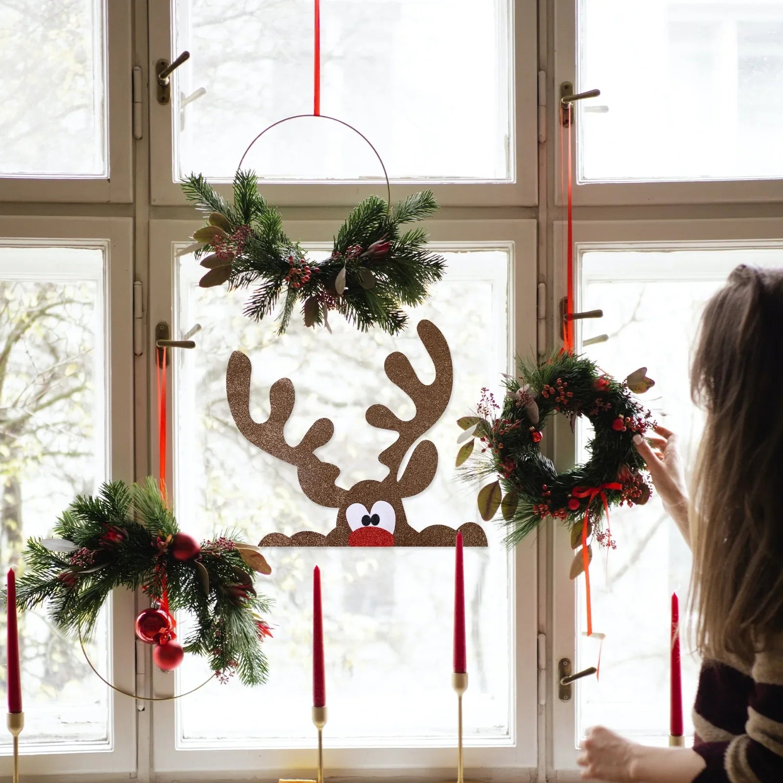 Festive Snowman & Santa Claus Window Stickers - Image 17