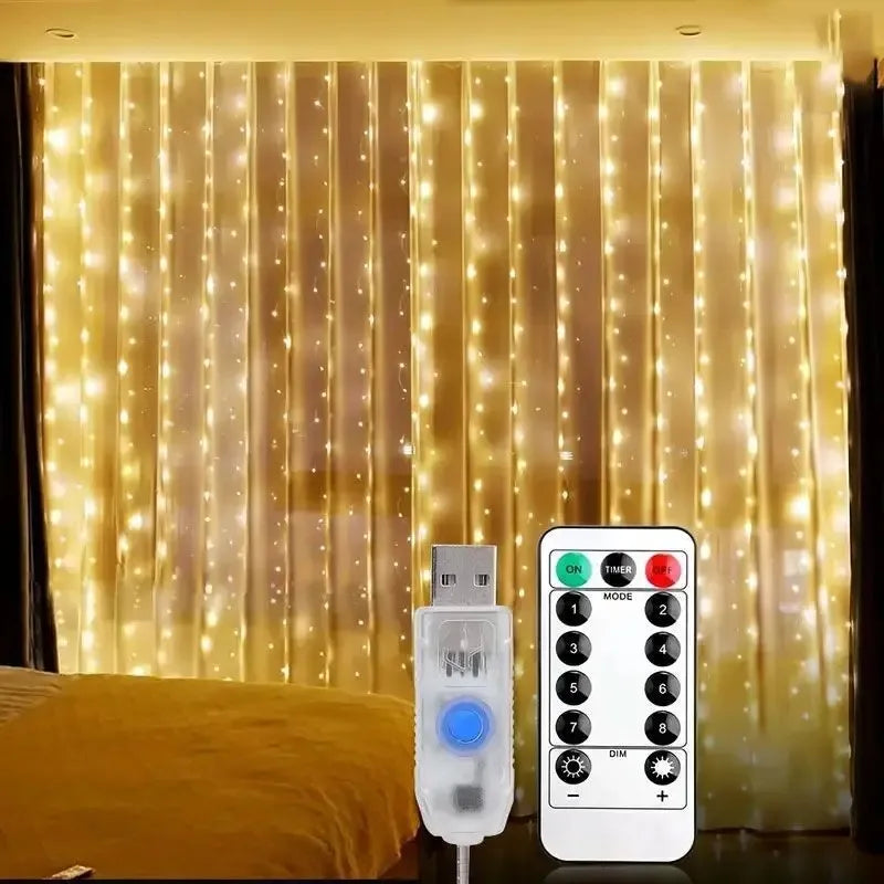 Charming USB Curtain LED Fairy Lights for Christmas - Image 25