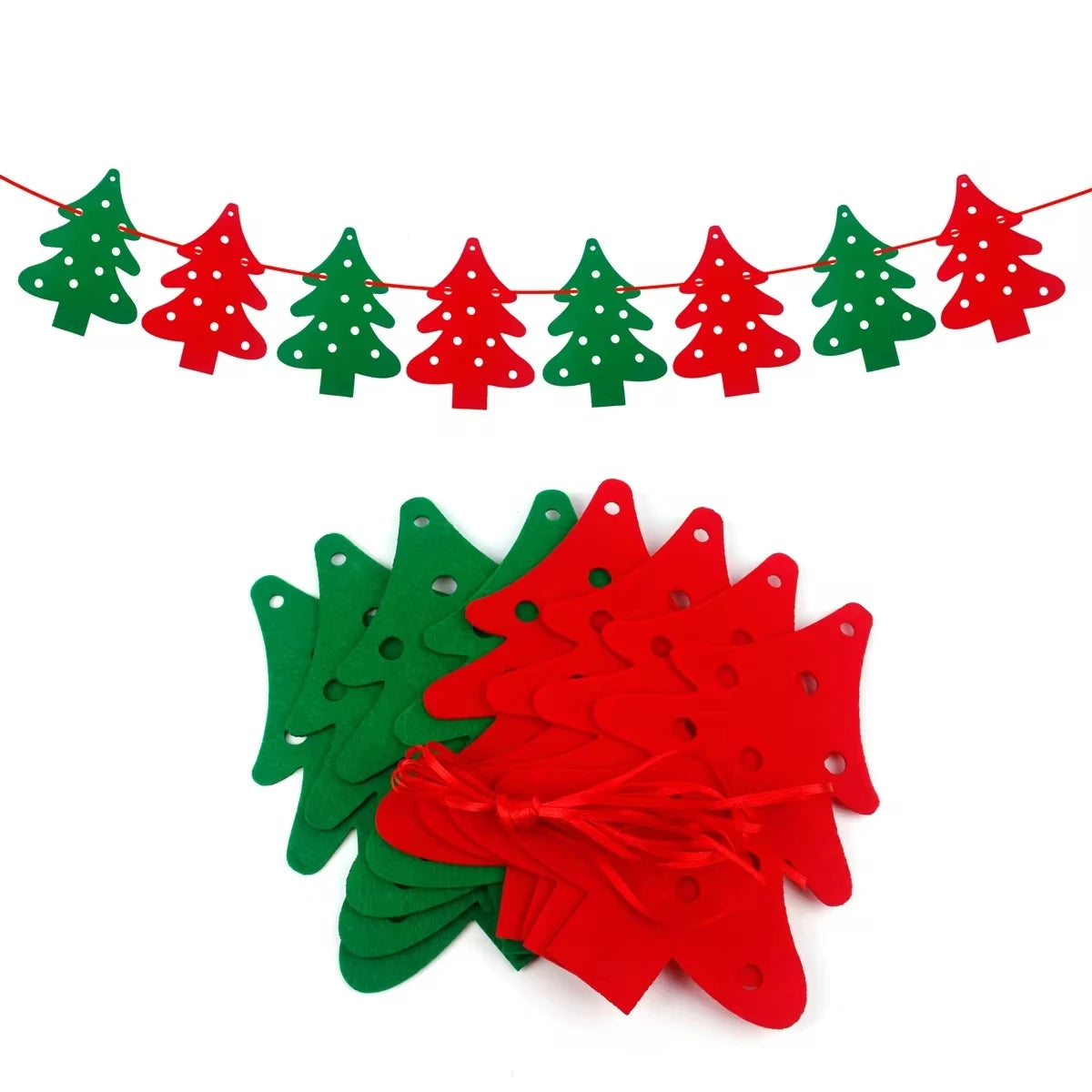 Festive Christmas Banner Garland & Tree Ornaments - Image 11