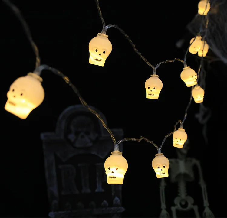 Spooky LED Pumpkin & Skull String Lights - Image 13