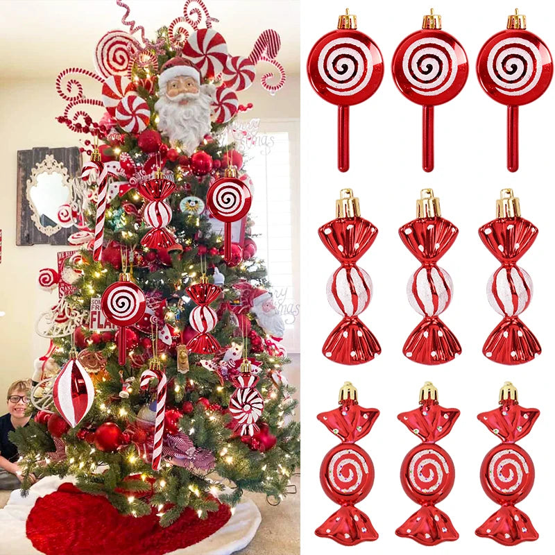 Festive Red Candy Crutch Ornaments for Christmas - Image 18