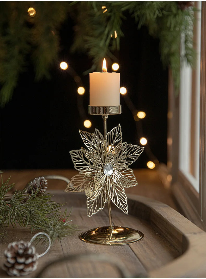 Christmas Votive Candle Holder with Elk & Snowflakes - Image 22