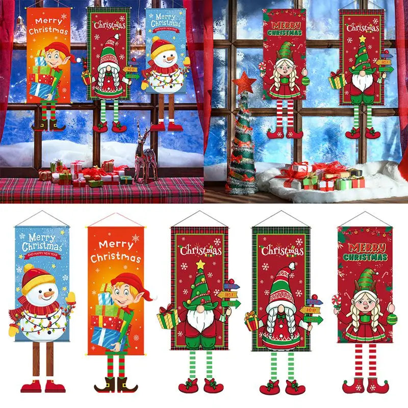 Festive Christmas Hanging Flag Banner Decorations - Image 50