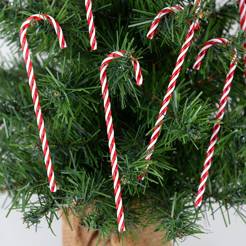 10/20pcs Festive Acrylic Candy Cane Ornaments - Image 12