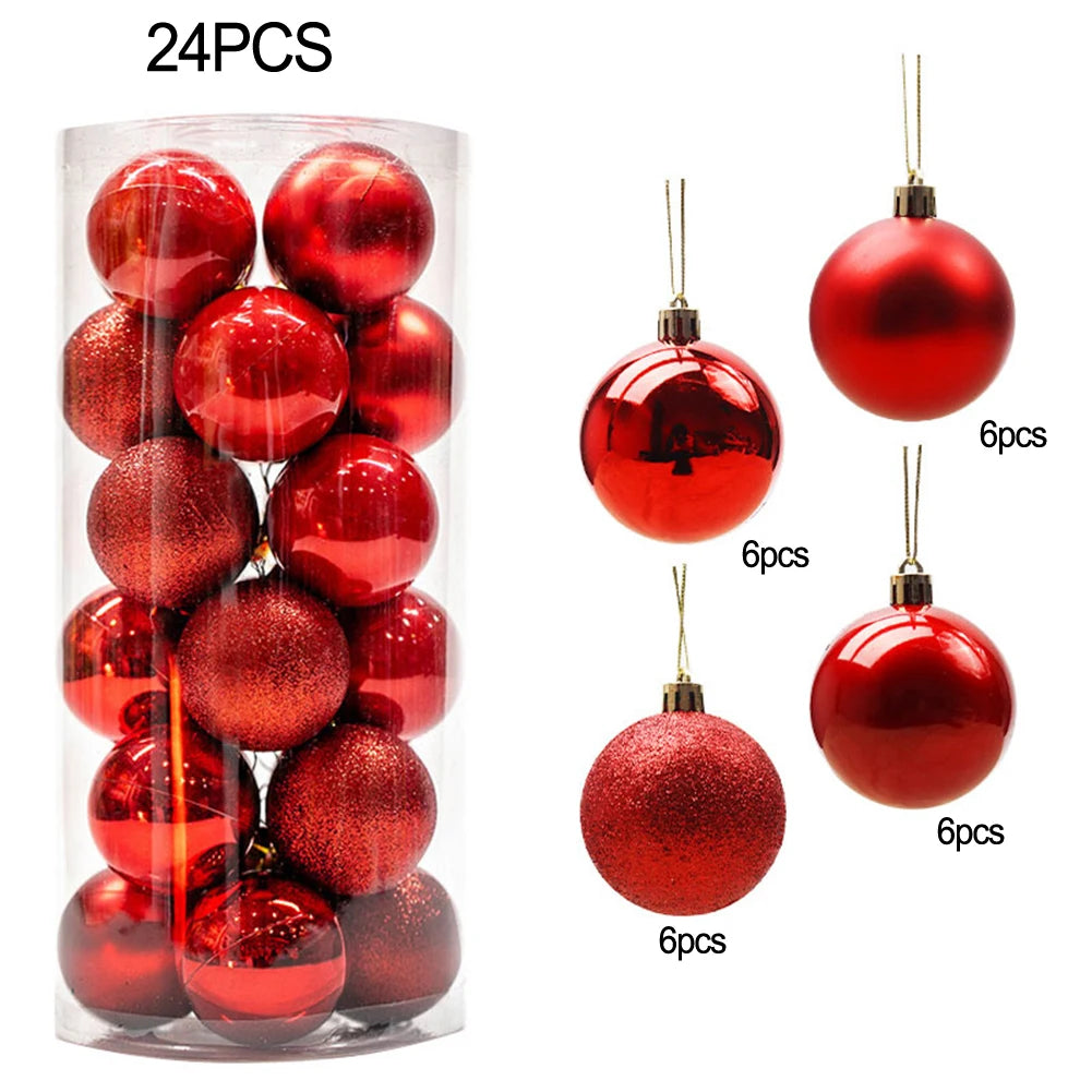 24pcs Glittering Christmas Ball Ornaments - Tree Decor - Image 40