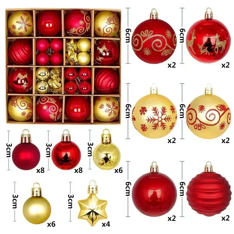 Vibrant 44pcs Multicolor Christmas Tree Ball Set - Image 17