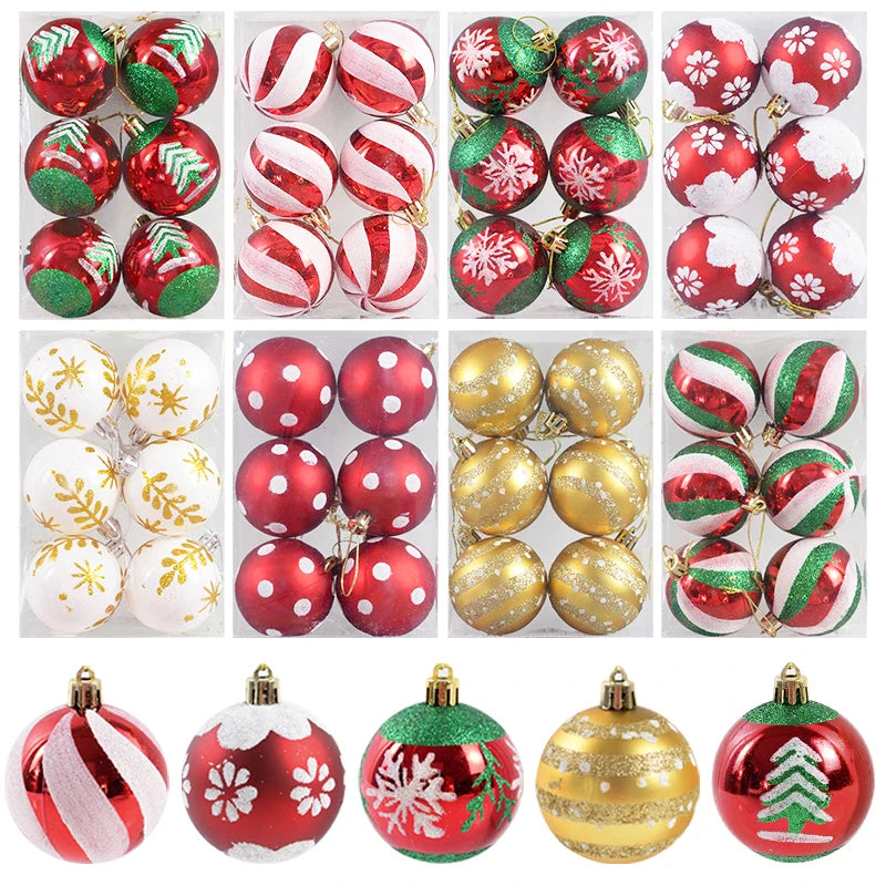 6Pcs Colorful Christmas Tree Ball Ornaments - Image 18