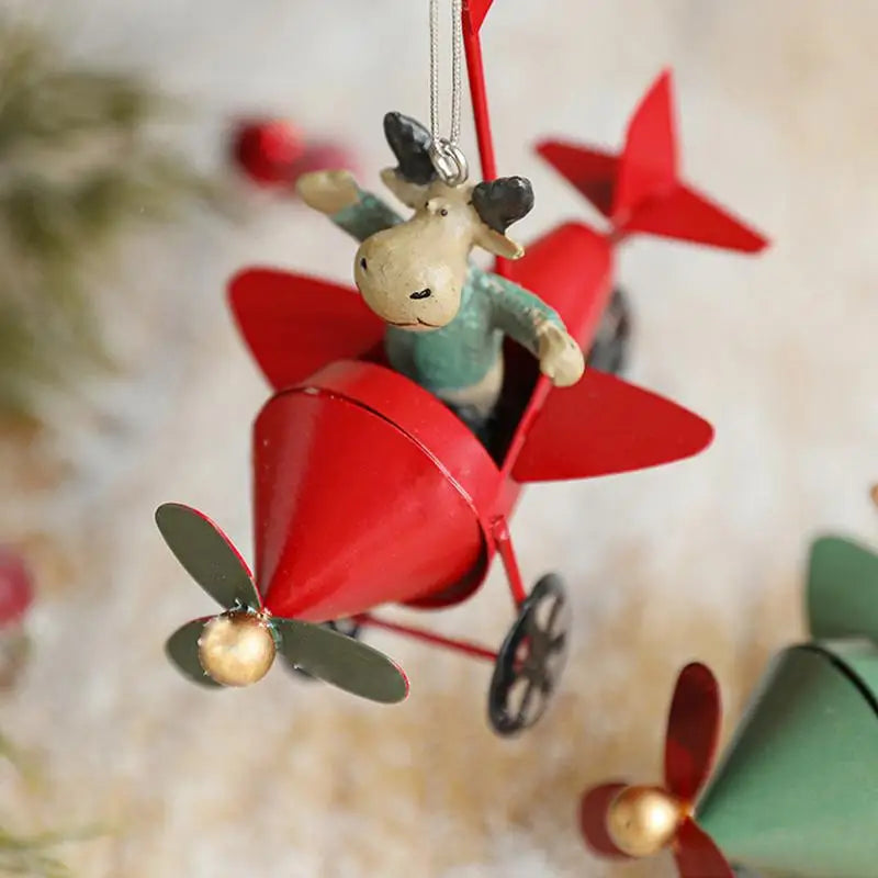 Vintage Santa Airplane Christmas Tree Ornament - Image 5