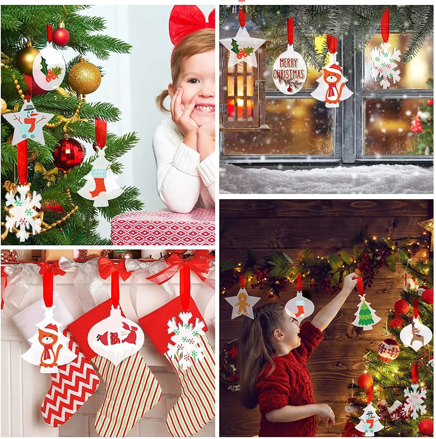 24Pcs DIY Blank Acrylic Christmas Tree Ornaments - Image 7