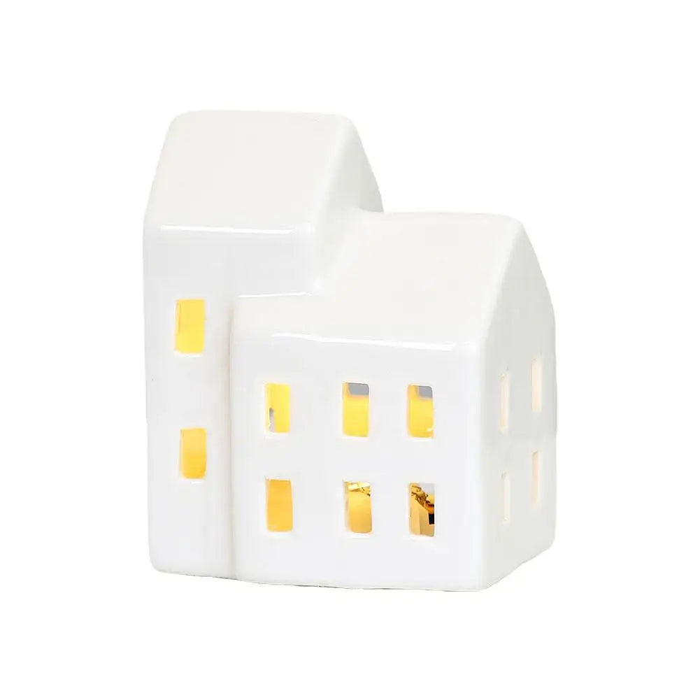 Rustic Lighted Ceramic Christmas Village Ornaments - Image 13