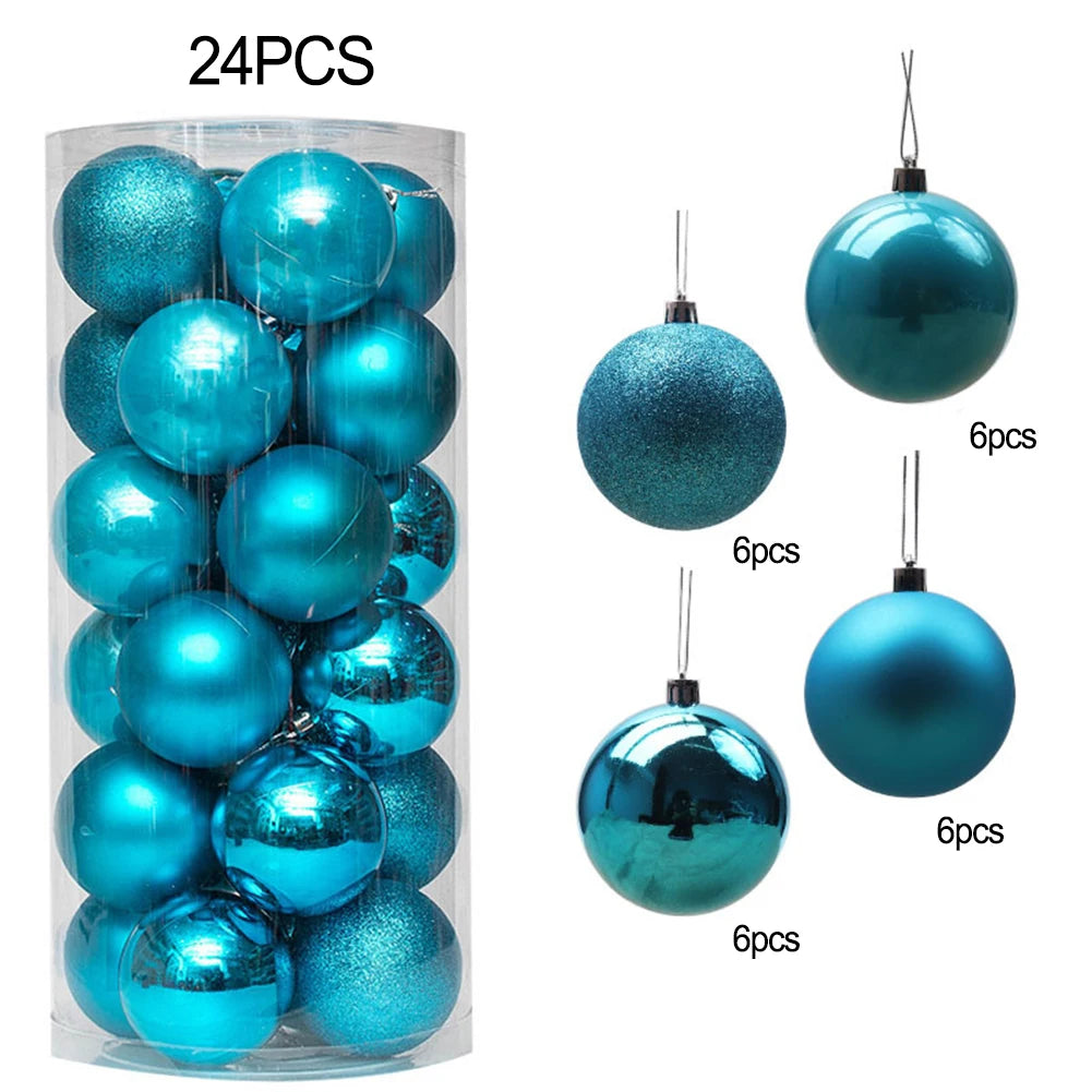 24pcs Glittering Christmas Ball Ornaments - Tree Decor - Image 88