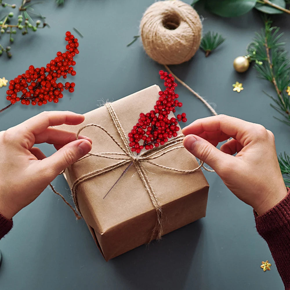 Festive Red Berry Bouquet for Christmas Decor - Image 20