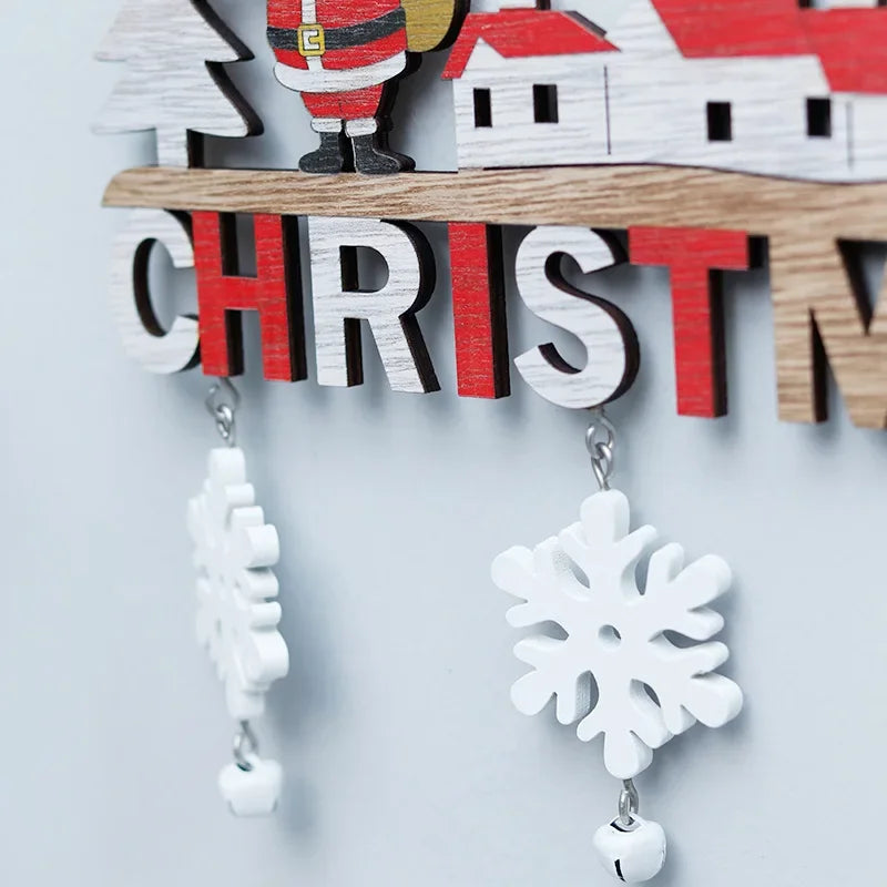 Festive Wooden Christmas Wall & Tree Ornaments - Image 4