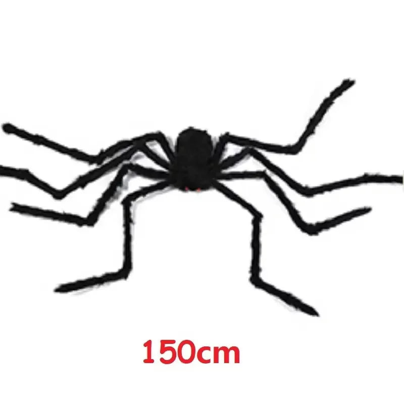 Giant Black Plush Spider Decorations for Halloween - Image 6