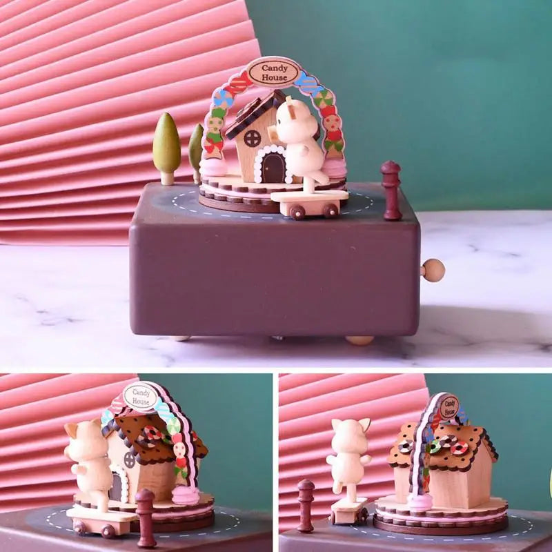 Enchanting Wooden Carousel Music Box for Christmas - Image 6