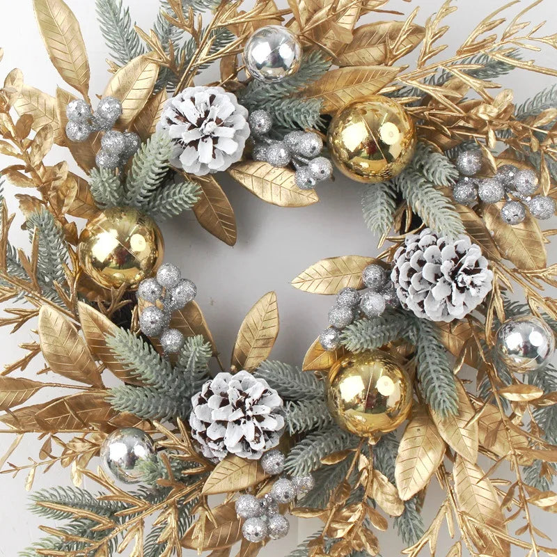 Golden Rattan Christmas Wreath for Festive Decor - Image 19