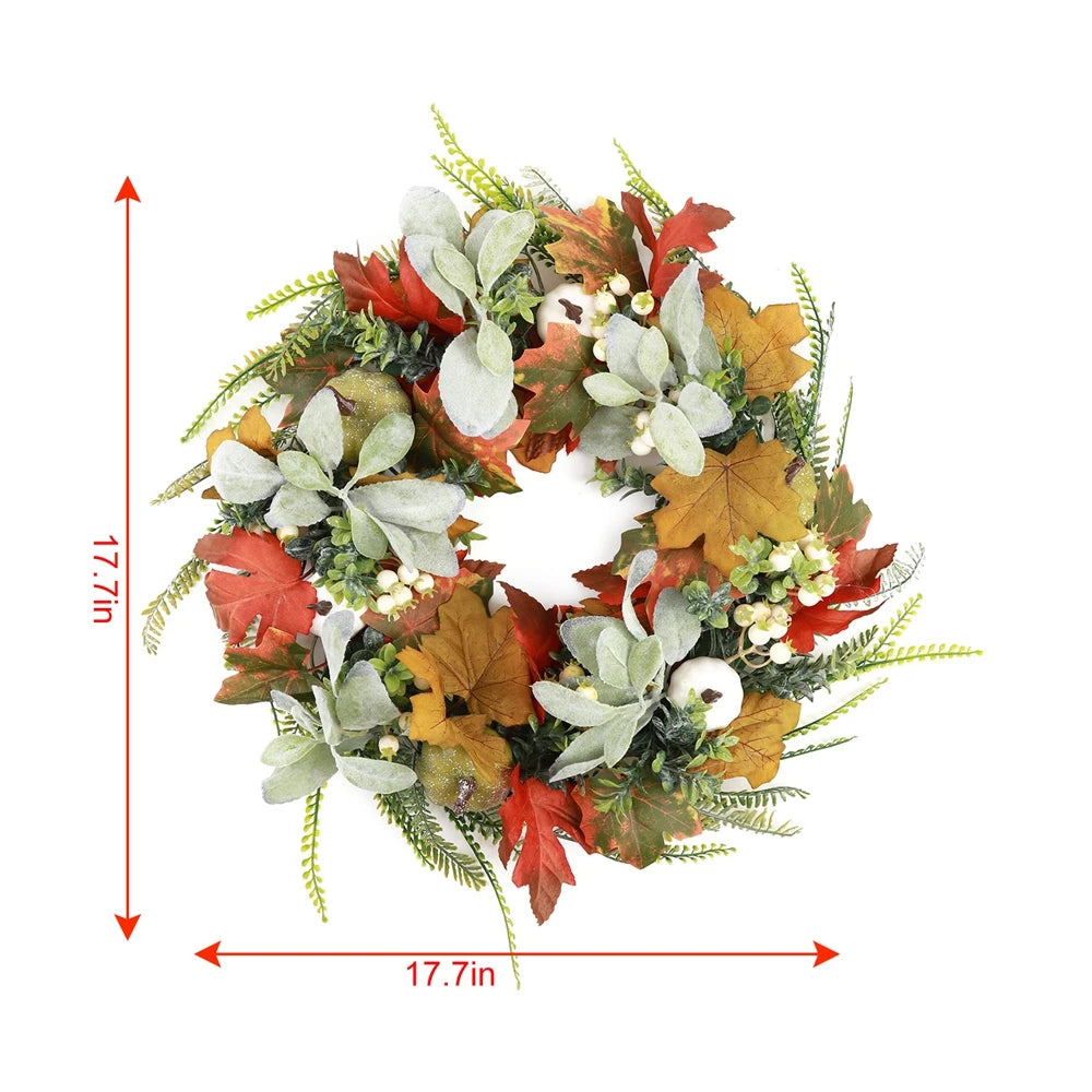 40cm Autumn Wreath with Berries and Pumpkins - Image 3