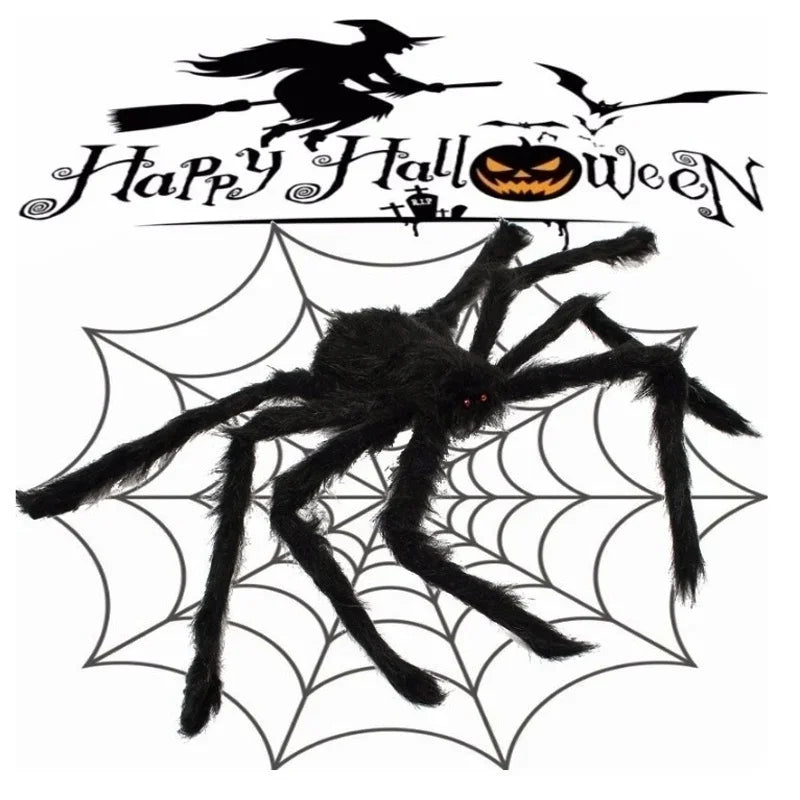 Giant Black Plush Spider - Perfect Halloween Decor! - Image 4