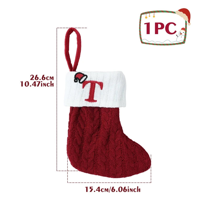 Festive Knitted Alphabet Socks Christmas Ornaments - Image 23
