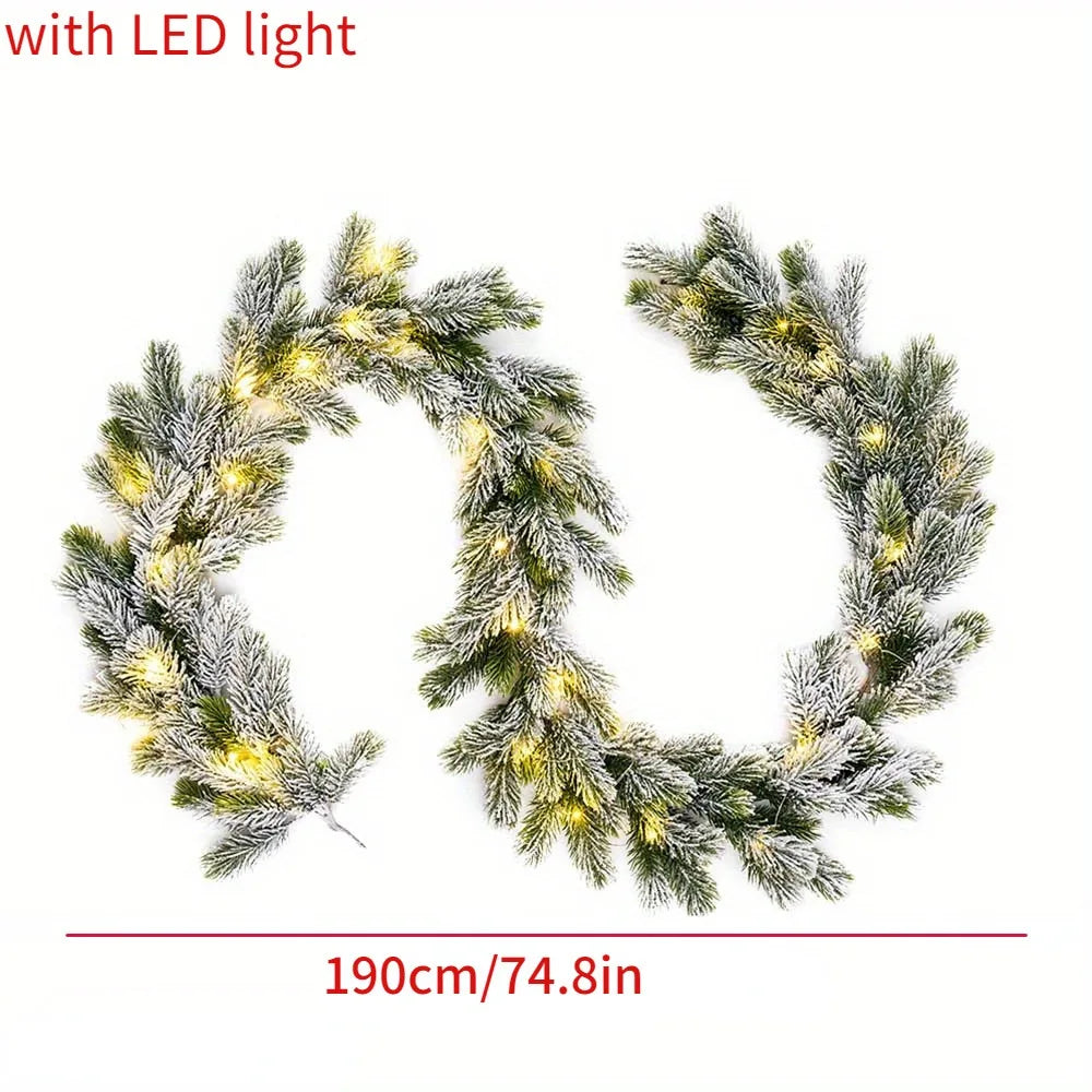 Charming LED Cedar Rattan Garland for Christmas - Image 14