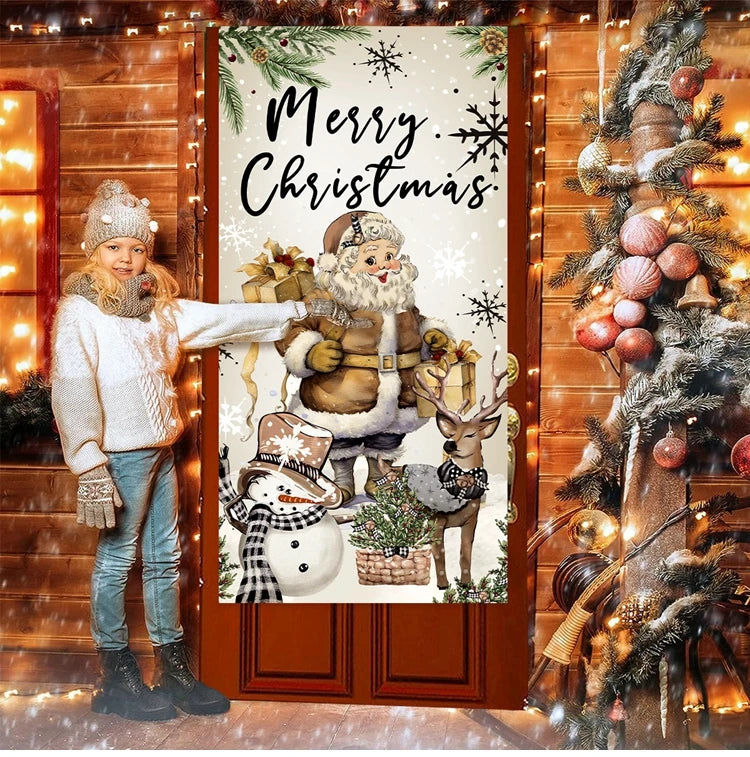 Festive Christmas Hanging Flag Banner Decor - Image 45